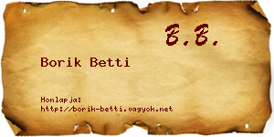 Borik Betti névjegykártya